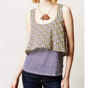 Anthropologie Meadow Rue Throughway Tank Diamond Size S